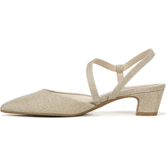 LifeStride Womens Gold Shimmer Patent Polyurethane Pointed Closed Toe Pump - Picture 9 of 9